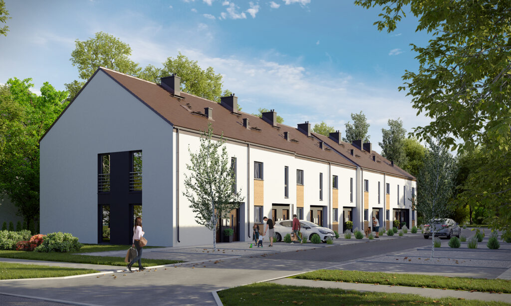 Wizualizacja osiedla domów szeregowych pod Tarnowskimi Górami - Osiedle Parkowe