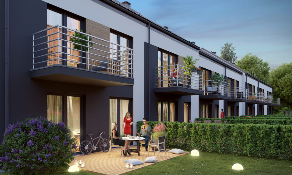 Wizualizacja osiedla domów szeregowych pod Tarnowskimi Górami - Osiedle Parkowe