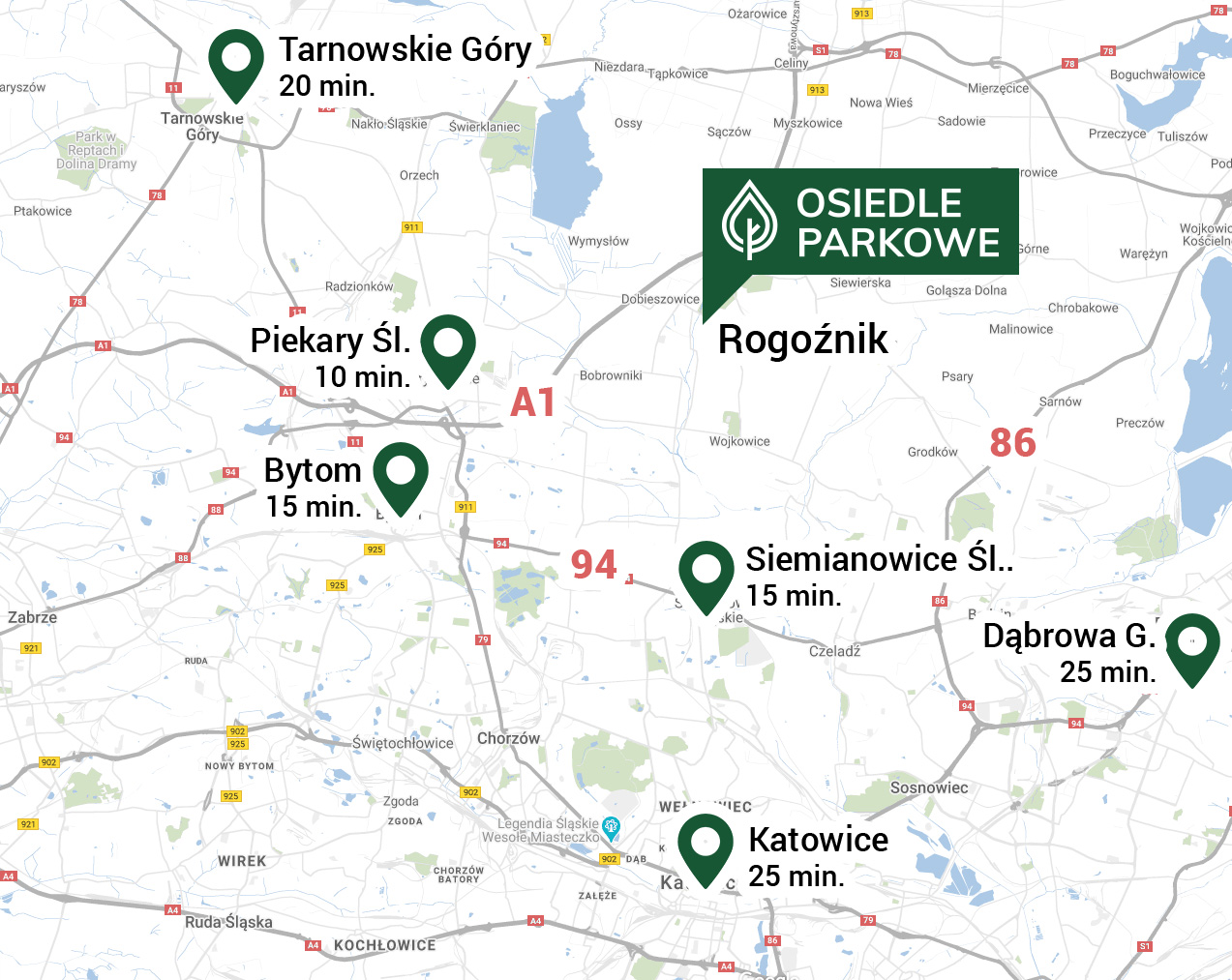 Lokalizacja Osiedla Parkowego na Śląsku